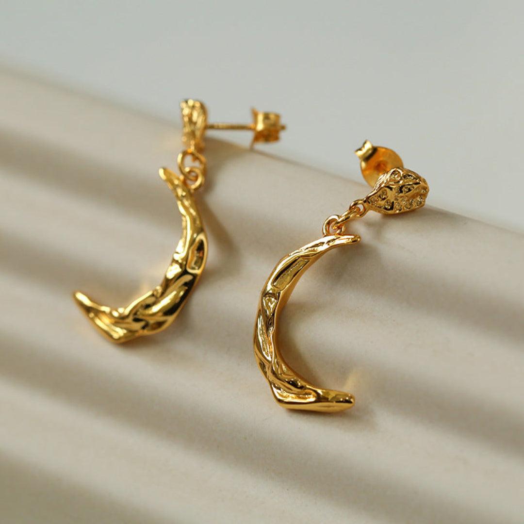 S925 Silver Moon Drop Earrings - Gembea Jewelry