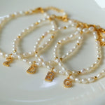 Vintage 26 Letter Pearl Bracelet