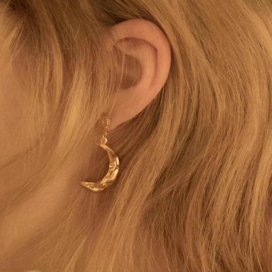 S925 Silver Moon Drop Earrings - Gembea Jewelry