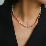 Purple-pink Irregular-shaped Pearl Necklace Gembea Jewelry