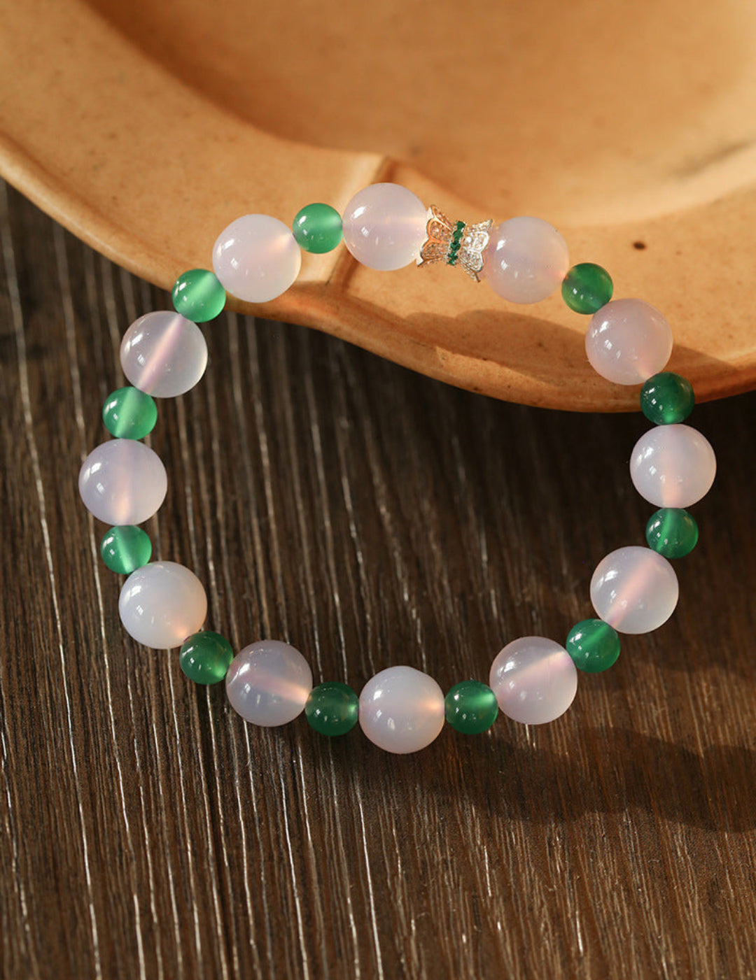 Spring Heartbeat Green Agate Bracelet