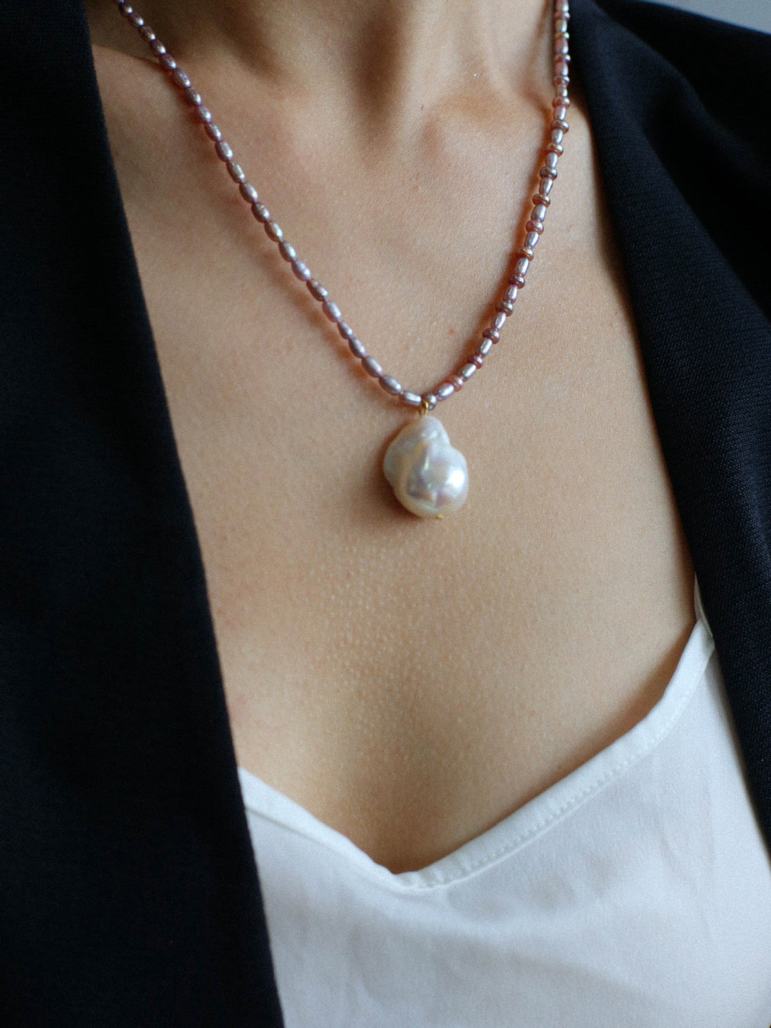 Natural Colorful Baroque Pearl Beaded Necklace