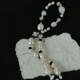 Baroque Pearl Black Agate Beaded Necklace