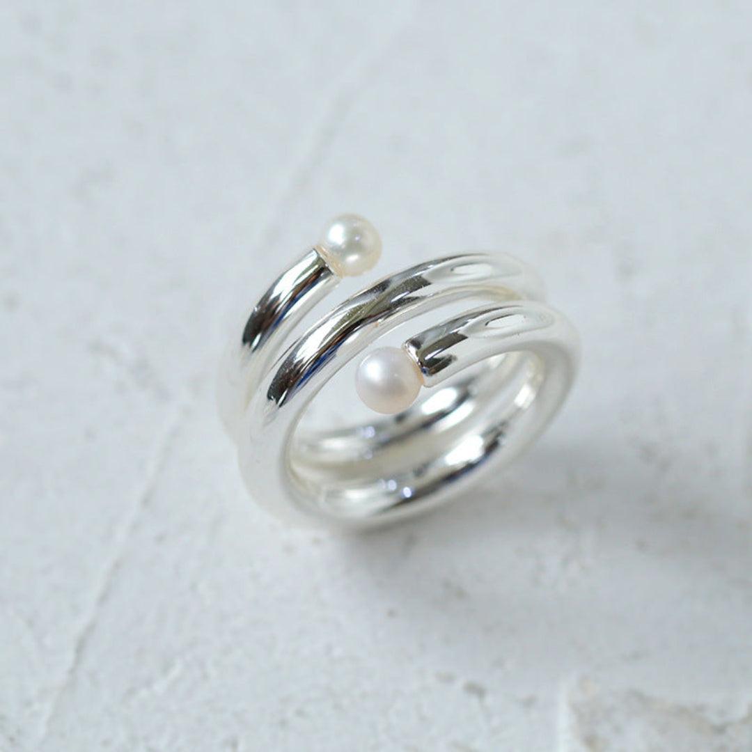 Multi-layer Spiral Pearl Open Ring - Gembea Jewelry