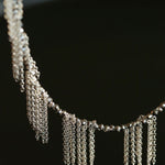 Disco Dancing Silver Tassel Necklace