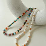 Colored Natural Stone Shell Beaded Choker Necklace