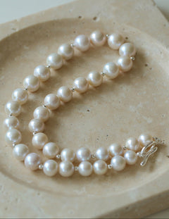 Round Baroque Pearl Beaded Necklace