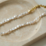 Metal Petal Baroque Pearl Necklace