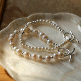 Simple OT Buckle Pearl Bracelet