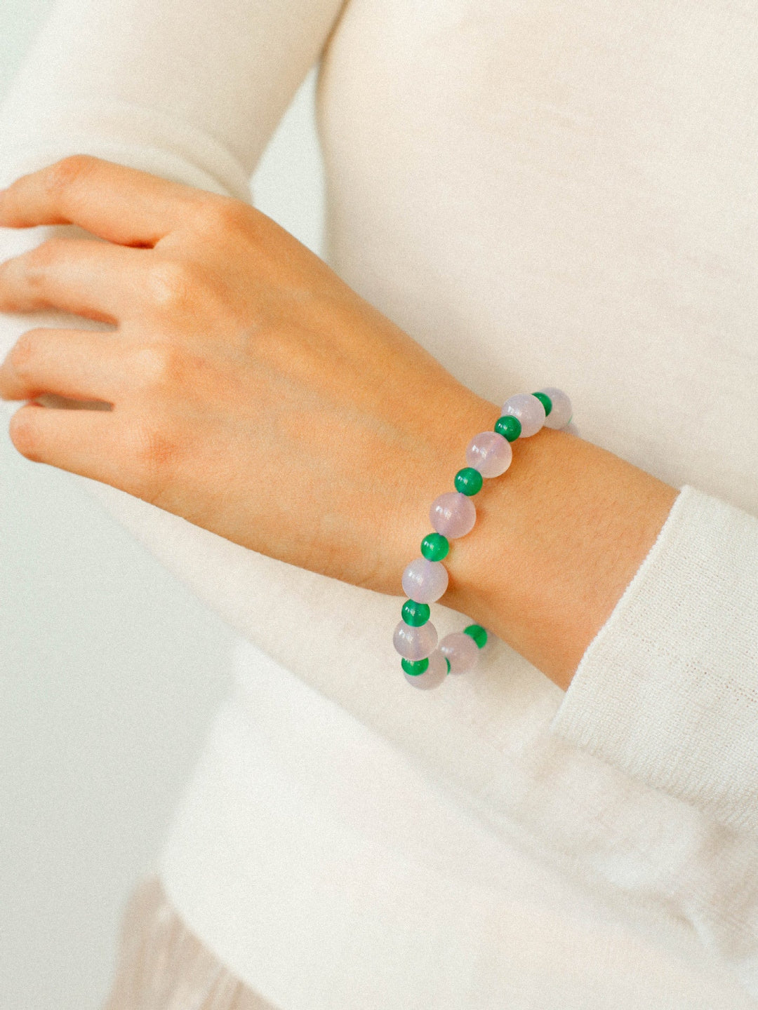 Spring Heartbeat Green Agate Bracelet