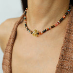 Bohemian-style Natural Stone Lemon Crystal Necklace-Gembea Jewelry