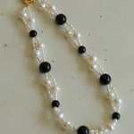 Black Agate Pearl Choker Necklace