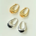 Water Drop Crystal Black Agate Earrings-Gembea Jewelry