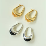 Water Drop Crystal Black Agate Earrings-Gembea Jewelry