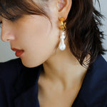 Twist Baroque Pearl Drop Earrings