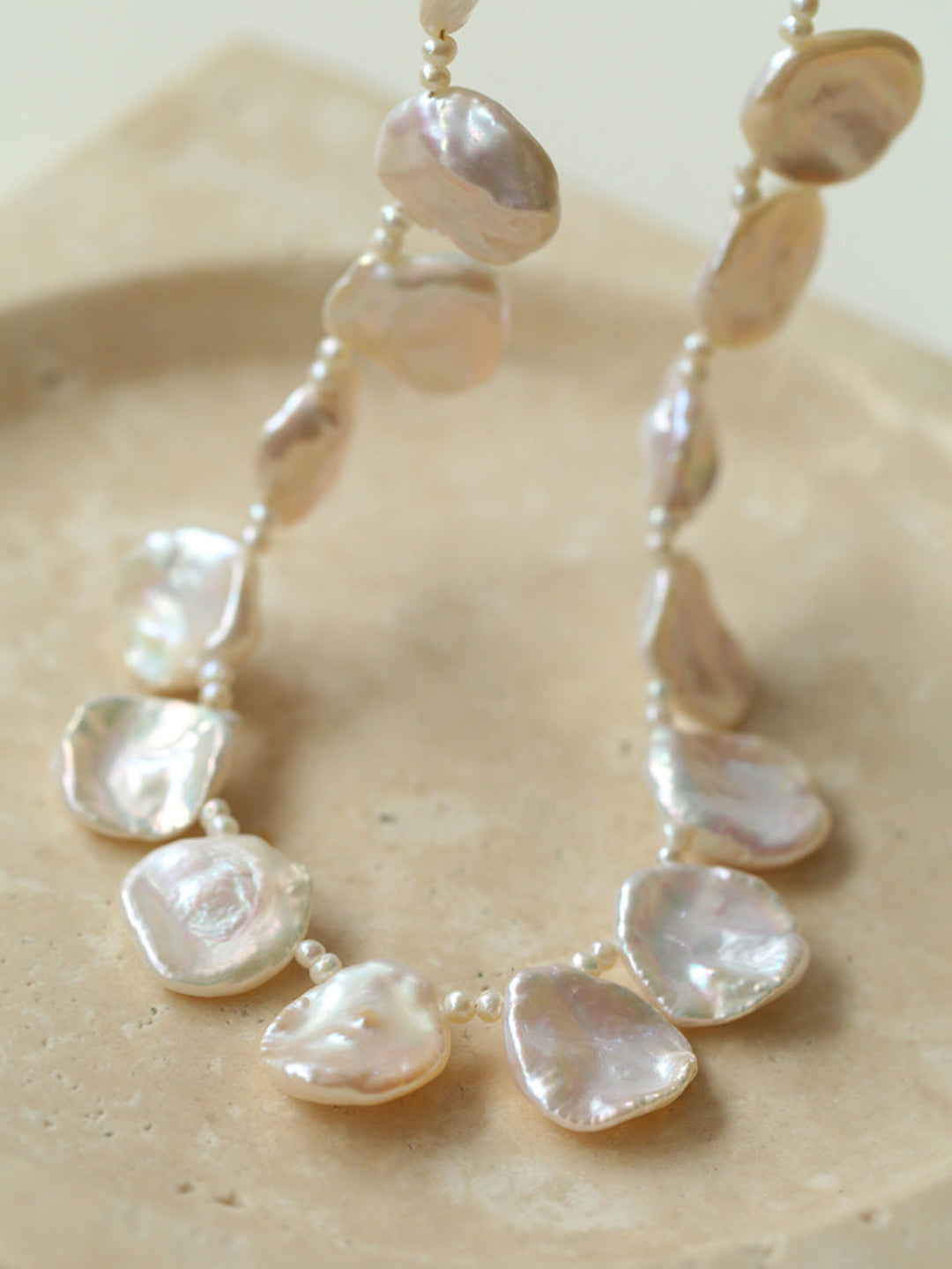 Natural Baroque Petal Pearl Necklace