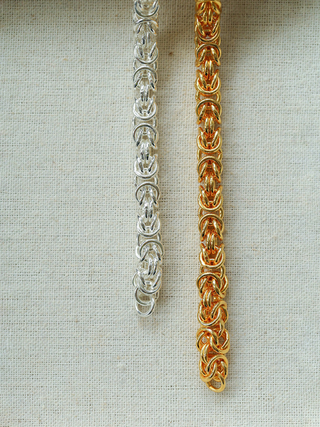 Thick Gold and Silver Chain Bracelet