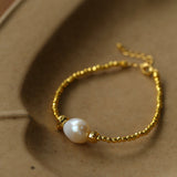 Faceted Beaded Baroque Pearl Bracelet