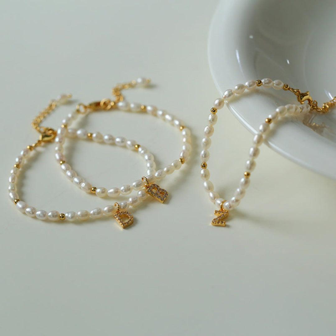 Vintage 26 Letter Pearl Bracelet - Gembea Jewelry