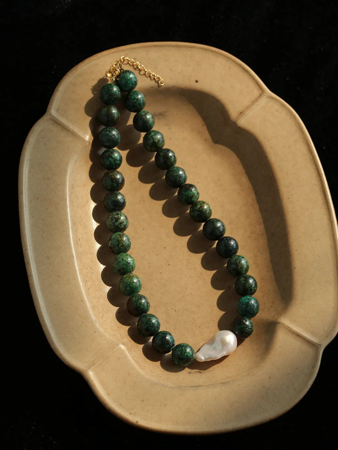 Baroque Pearl African Turquoise Beaded Necklace