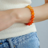 Red Agate Stretch Beaded Bracelet