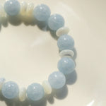 Gembea Jewelry Aquamarine White Scallop Beaded Bracelet
