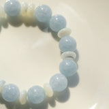 Gembea Jewelry Aquamarine White Scallop Beaded Bracelet
