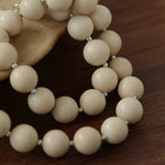 White Fossil Stone beaded necklace