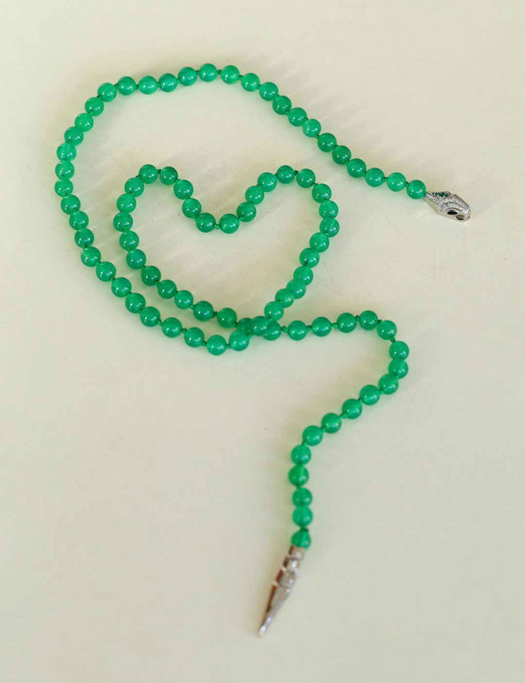 Red and Green Agate Snake Necklace - Gembea Jewelry