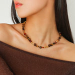 Tiger's Eye Stone Beaded Necklace-Gembea Jewelry