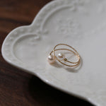 14K Gold Freshwater Pearl Double Wrapped Ring