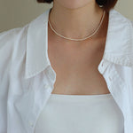 Minimalist Rice Pearl Beaded Necklace-Gembea Jewelry