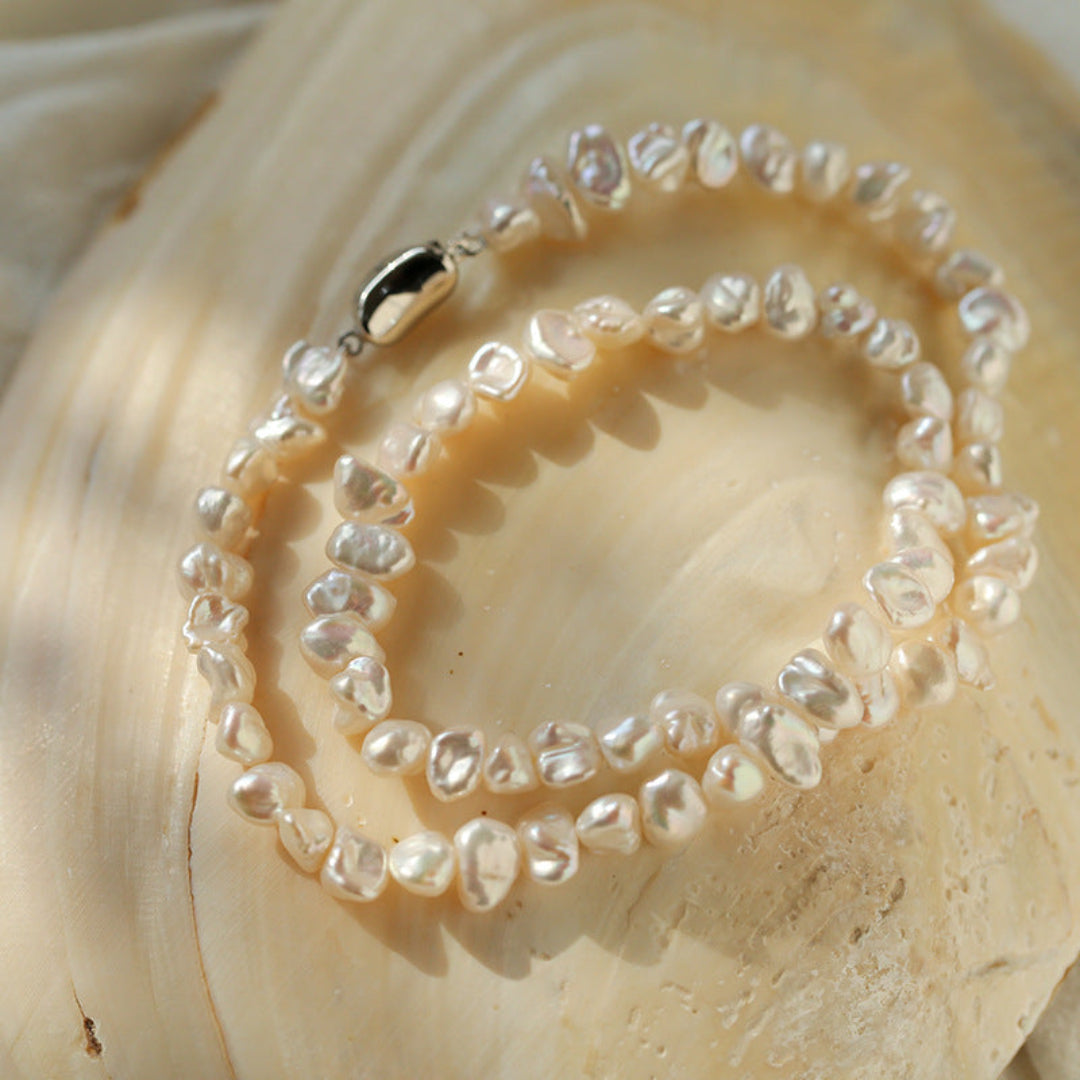 Irregular Baroque Pearl Beaded Necklace