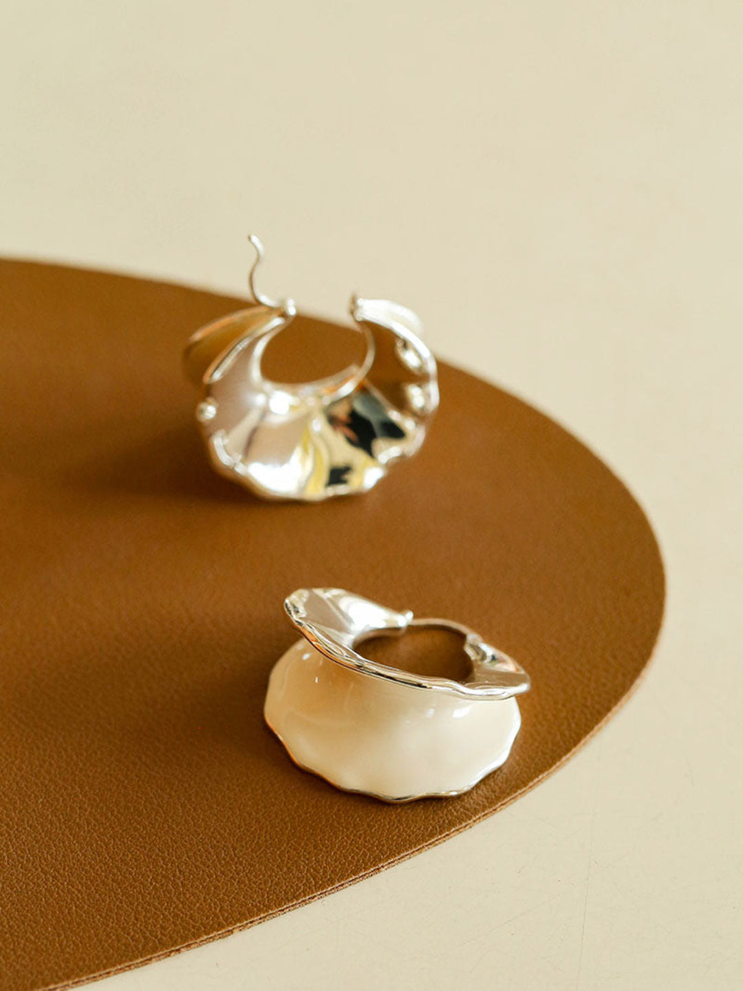 Enamel Glazed Hoop Earrings