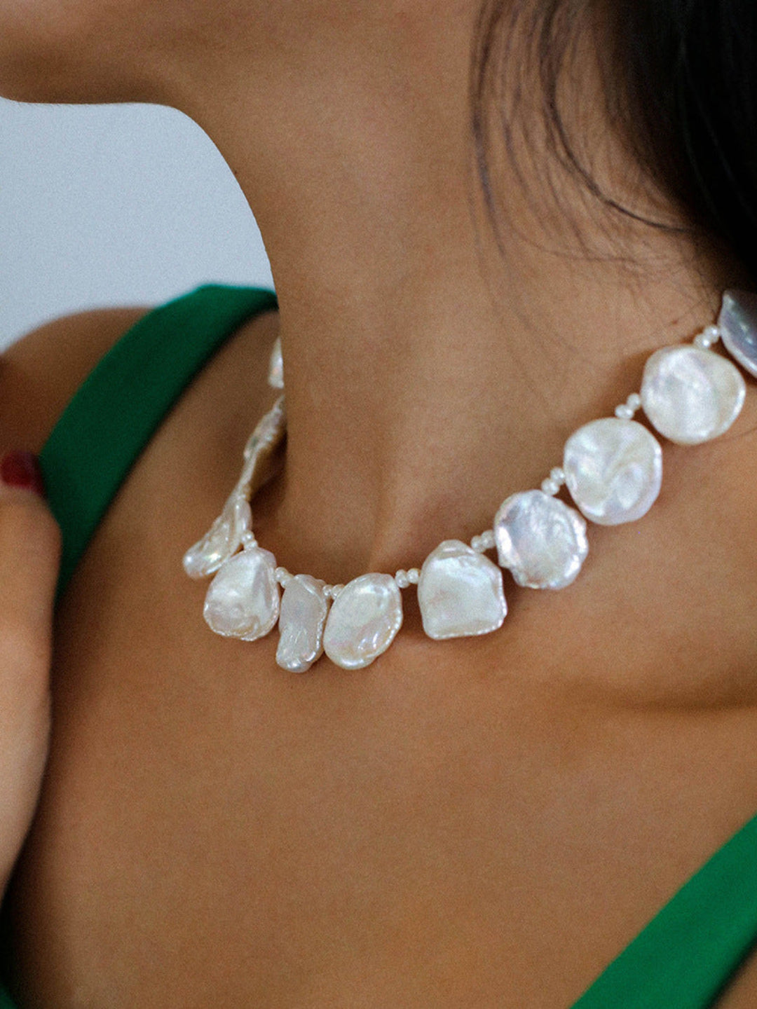 Natural Baroque Petal Pearl Necklace