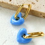 Enamel Heart-shaped Earrings Gembea Jewelry