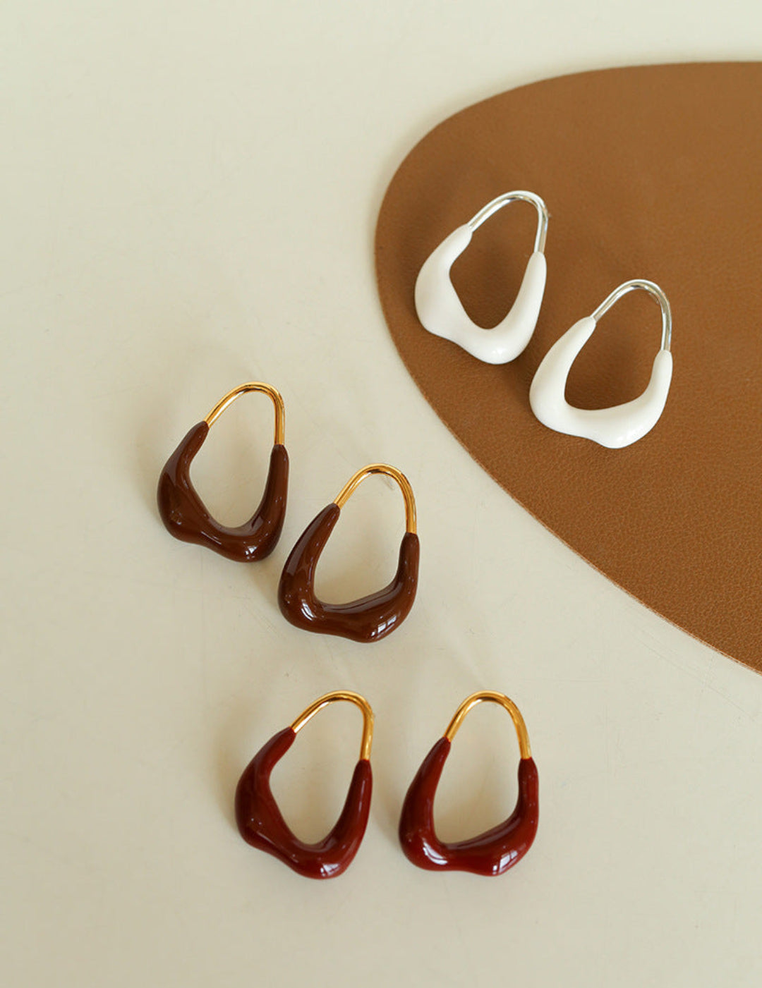 Geometric Enamel Glaze Earrings