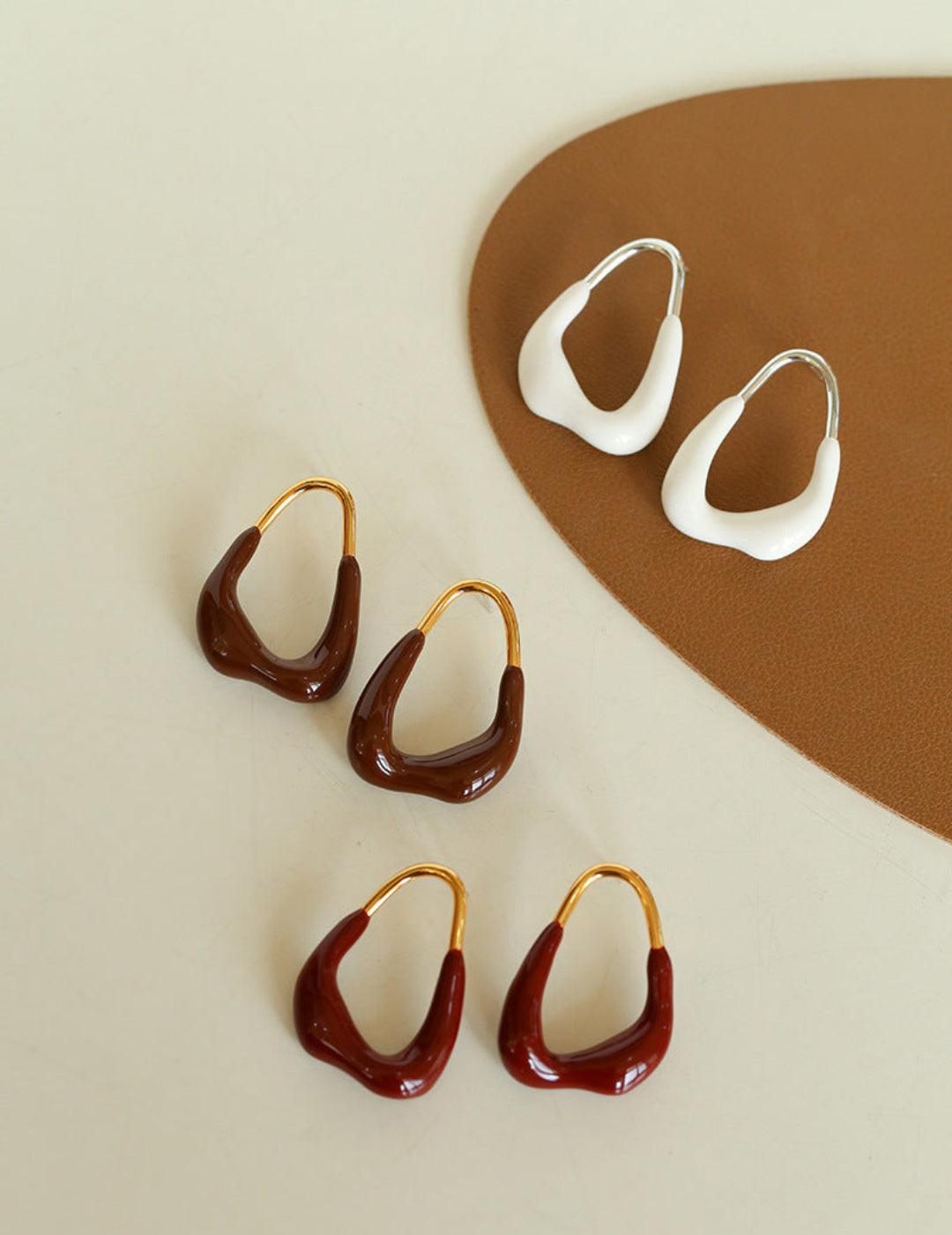 Geometric Enamel Glaze Earrings - Gembea Jewelry