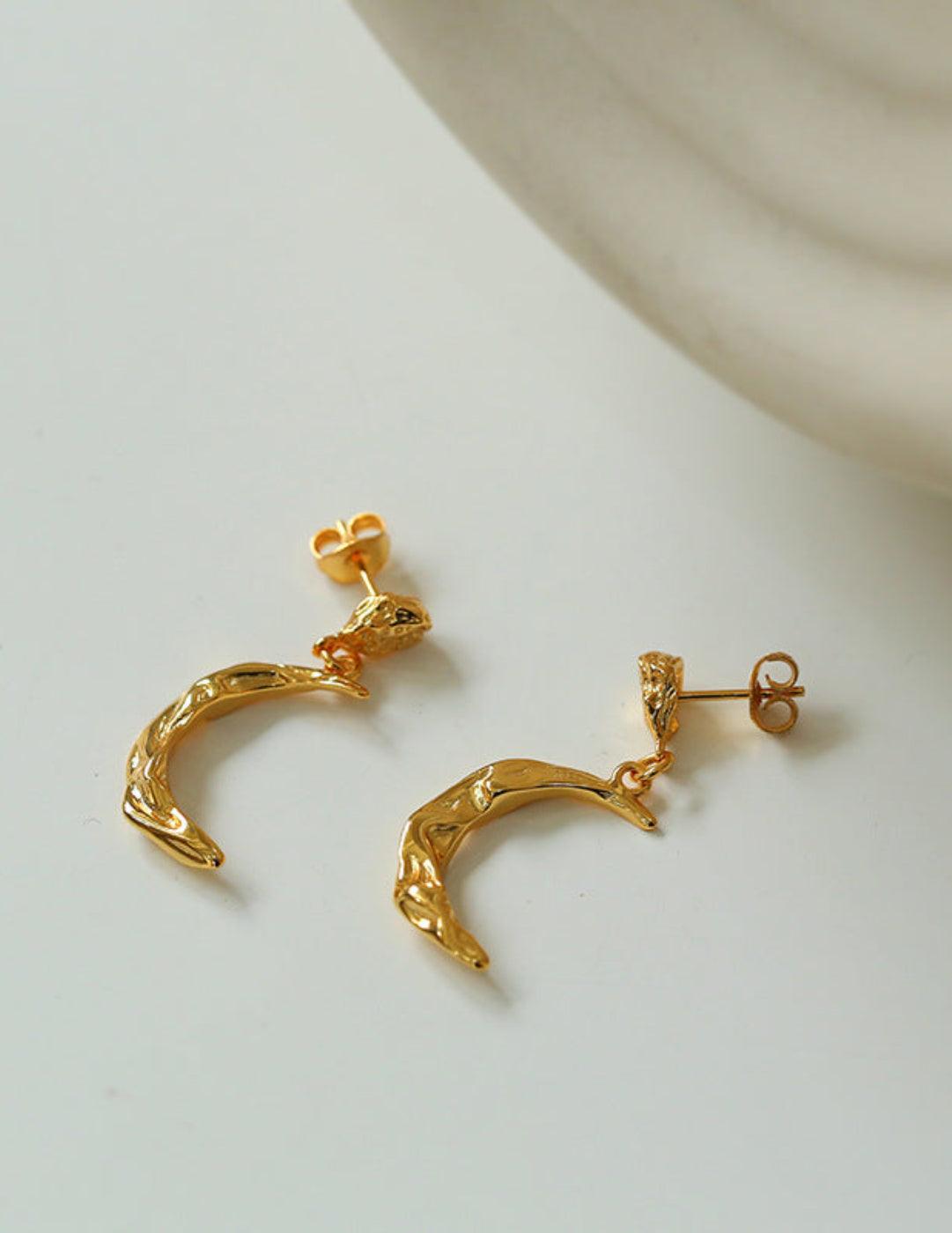 S925 Silver Moon Drop Earrings - Gembea Jewelry