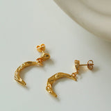 S925 Silver Moon Drop Earrings