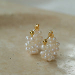 Hand-woven Freshwater Pearl Hoop Earring