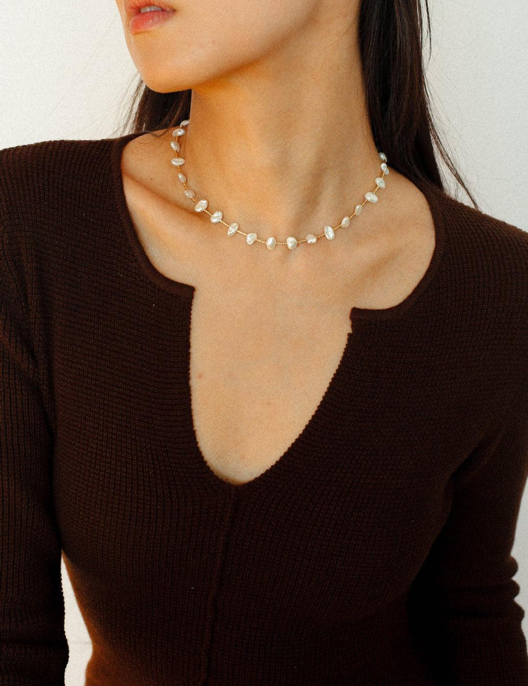 Starry Baroque Pearl Necklace - Gembea Jewelry