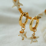 Holiday Starfish Hoop Earrings