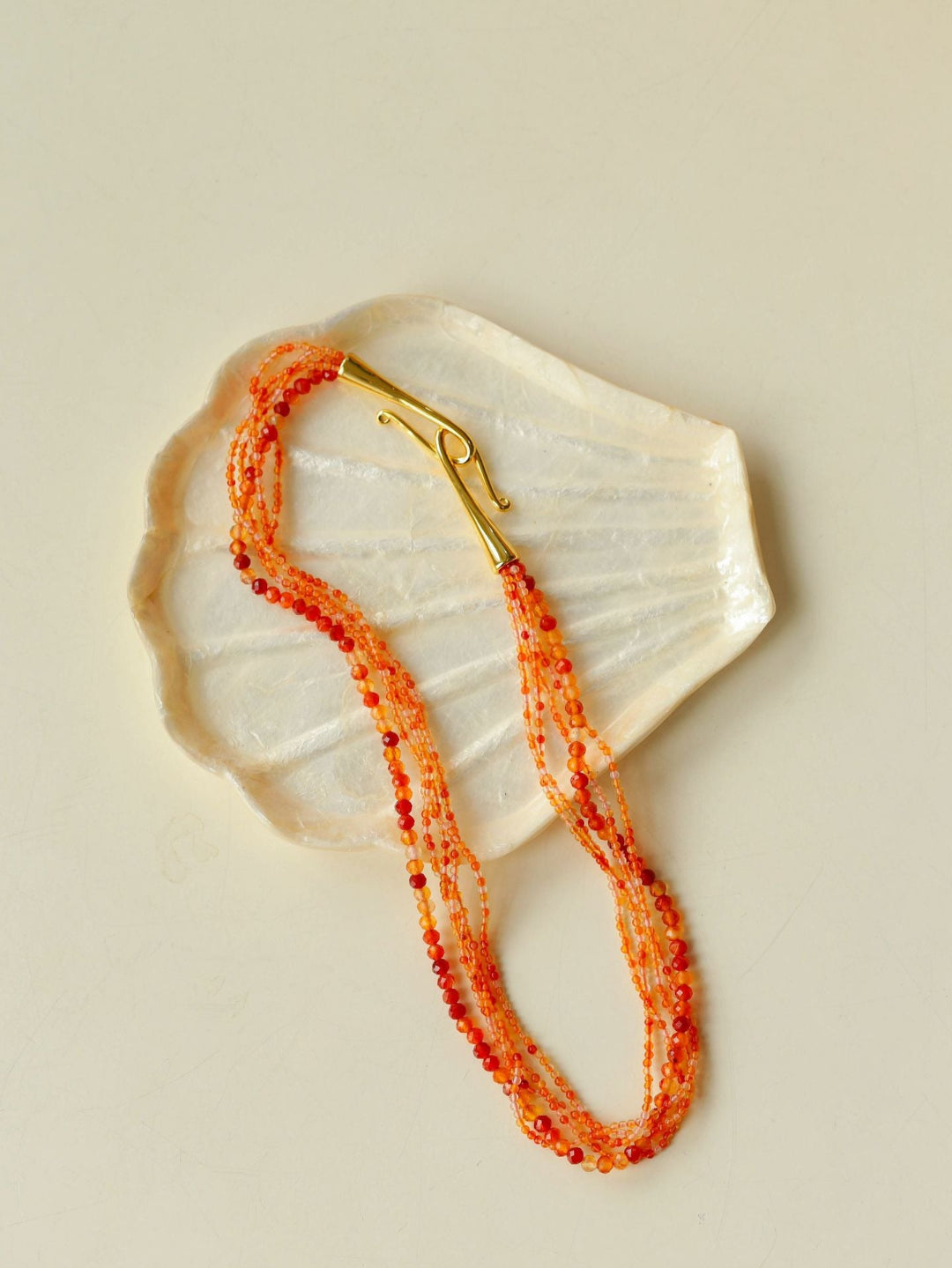 Gembea Jewelry Mini Green Orange Agate Necklace