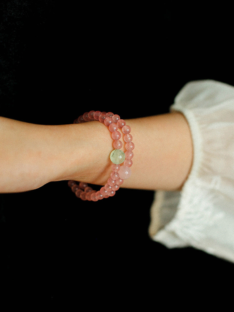 Summer Strawberry Crystal Grape Stone Bracelet Gembea Jewelry
