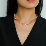 Purple-pink Irregular-shaped Pearl Necklace Gembea Jewelry