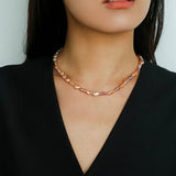 Purple-pink Irregular-shaped Pearl Necklace Gembea Jewelry