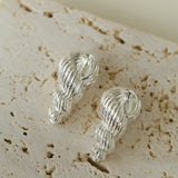 Spiral Grain Conch Stud Earrings