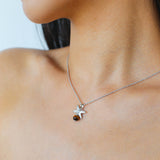 Silver Chain Tiger's Eye Pendant Necklace-Gembea Jewelry