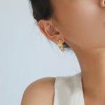 Spiral Grain Conch Stud Earrings